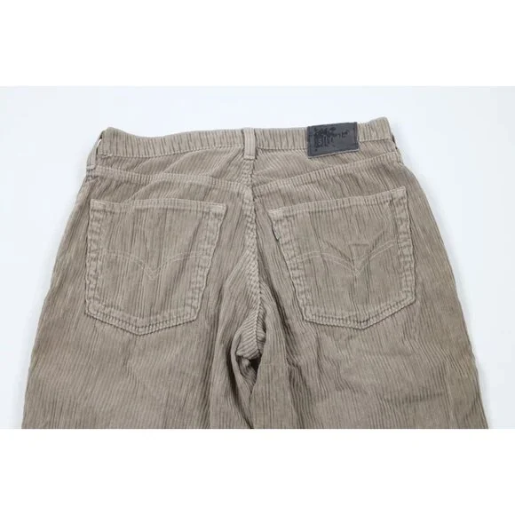 Vtg 90s Levis SilverTab Mens 32x30 Distressed Baggy Wide Leg Corduroy Pants USA